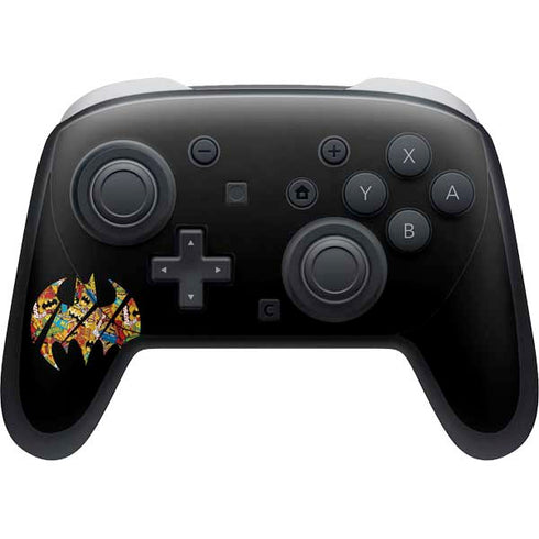 DC Comics Batman Silhouette Logo Vintage Pattern Nintendo Switch 2 (2025) Pro Controller Skin