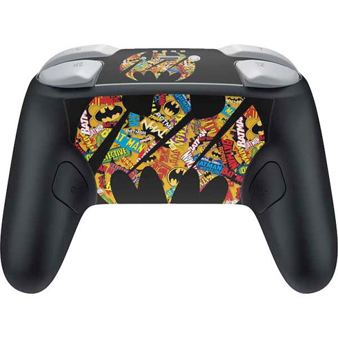 DC Comics Batman Silhouette Logo Vintage Pattern Nintendo Switch 2 (2025) Pro Controller Skin