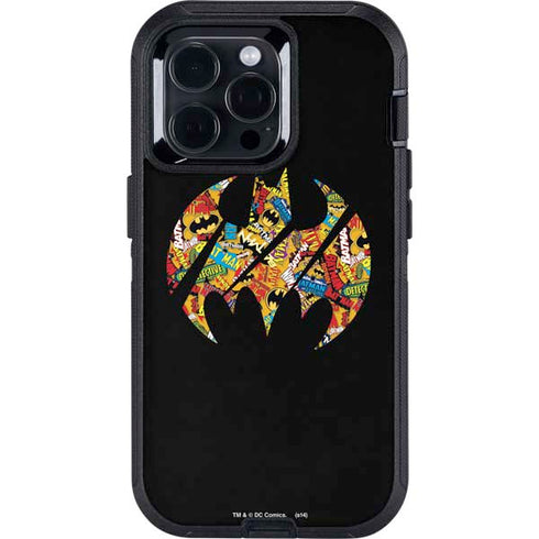 DC Comics Batman Silhouette Logo Vintage Pattern Otterbox Defender iPhone Skin