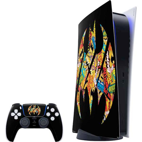 DC Comics Batman Silhouette Logo Vintage Pattern PlayStation PS5 Skins