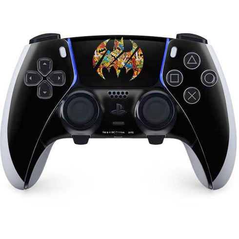 DC Comics Batman Silhouette Logo Vintage Pattern PS5 DualSense Edge Pro Controller Skin