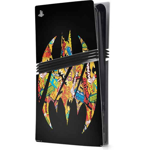 DC Comics Batman Silhouette Logo Vintage Pattern PS5 Pro Console Skin