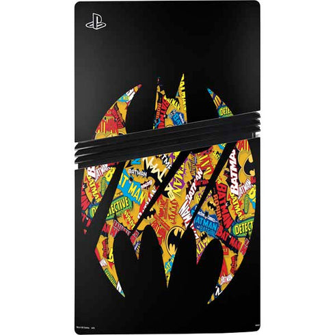 DC Comics Batman Silhouette Logo Vintage Pattern PS5 Pro Disk Bundle Skin