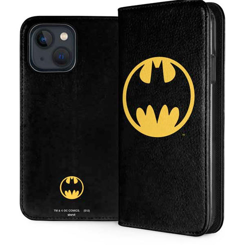 DC Comics Batman Logo iPhone 15 Plus Folio Case