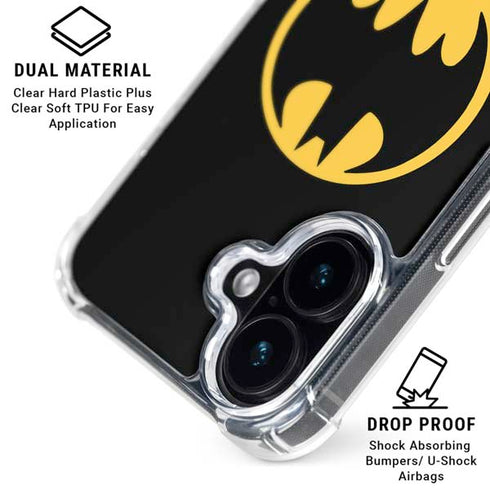 DC Comics Batman Logo iPhone 16 Plus Clear Case