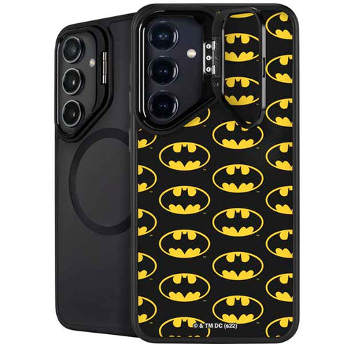DC Comics Batman Logo Pattern Galaxy S25 Kickstand Case
