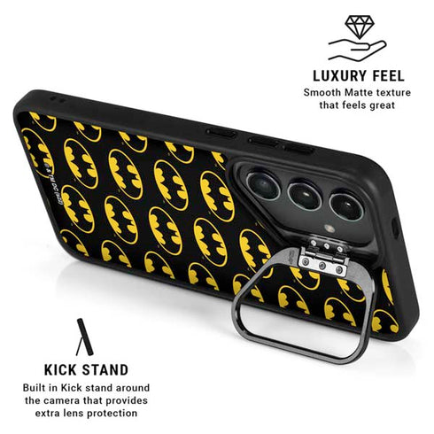 DC Comics Batman Logo Pattern Galaxy S25 Kickstand Case