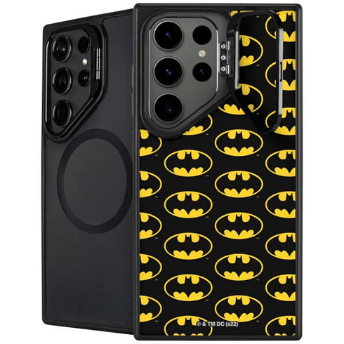 DC Comics Batman Logo Pattern Galaxy S25 Ultra Kickstand Case