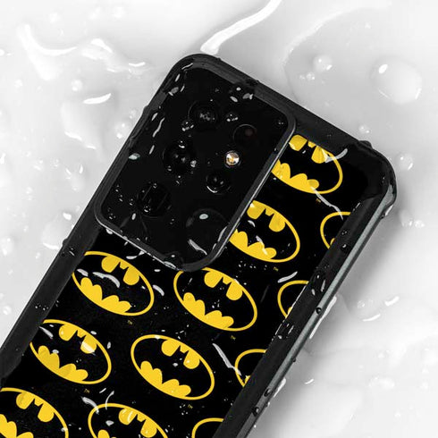 DC Comics Batman Logo Pattern Galaxy S24 Ultra Waterproof Case