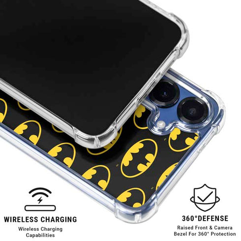 DC Comics Batman Logo Pattern Galaxy S25 Clear Case