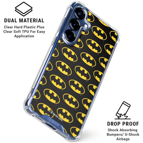 DC Comics Batman Logo Pattern Galaxy S25 Plus Clear Case