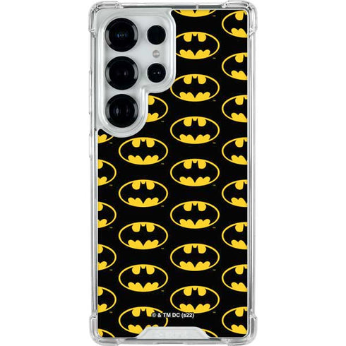 DC Comics Batman Logo Pattern Galaxy S25 Ultra Clear Case