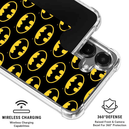 DC Comics Batman Logo Pattern Galaxy S26 Clear Case