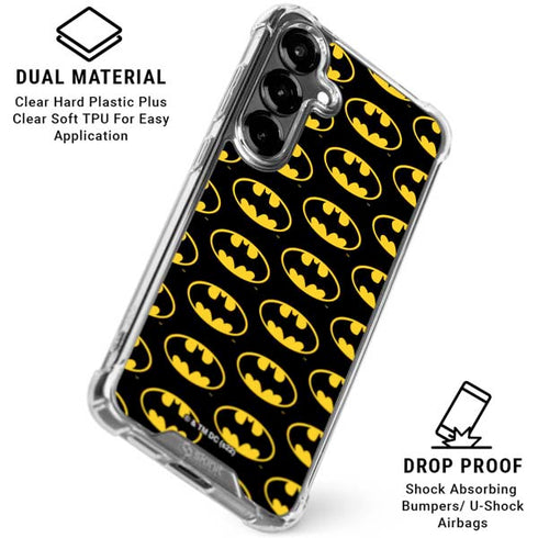 DC Comics Batman Logo Pattern Galaxy S26 Clear Case