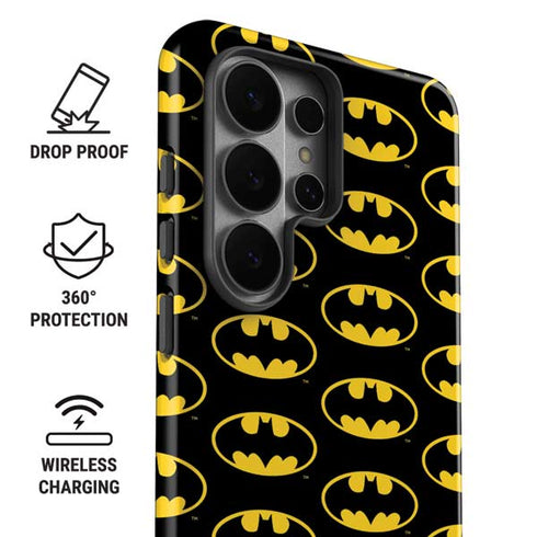 DC Comics Batman Logo Pattern Galaxy S26 Ultra Impact Case