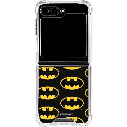 DC Comics Batman Logo Pattern Galaxy Z Flip6 Clear Case