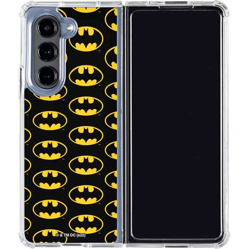DC Comics Batman Logo Pattern Galaxy Z Fold5 5G Clear Case