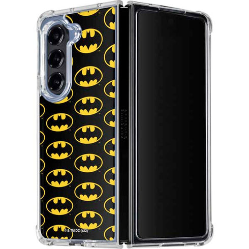 DC Comics Batman Logo Pattern Galaxy Z Fold5 5G Clear Case