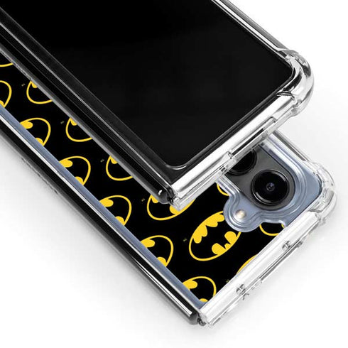 DC Comics Batman Logo Pattern Galaxy Z Fold5 5G Clear Case