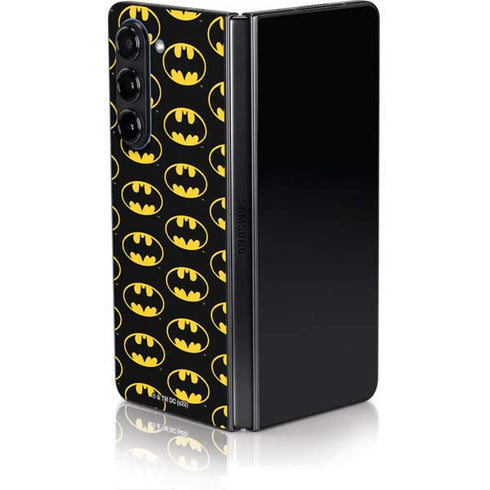 DC Comics Batman Logo Pattern Galaxy Z Fold5 5G Skin
