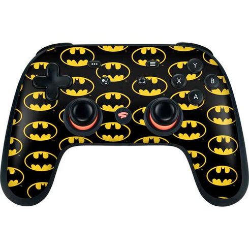 DC Comics Batman Logo Pattern Google Stadia Controller Skin