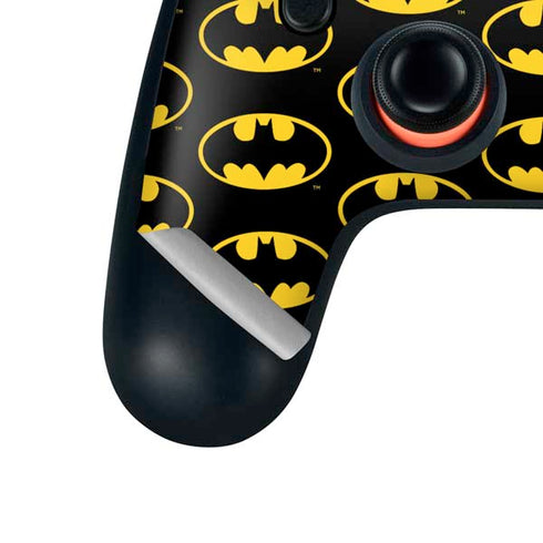 DC Comics Batman Logo Pattern Google Stadia Controller Skin
