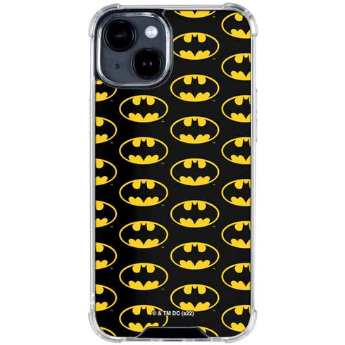 DC Comics Batman Logo Pattern iPhone 15 Clear Case