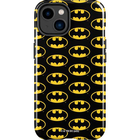 DC Comics Batman Logo Pattern iPhone 15 Impact Case