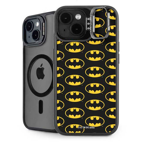 DC Comics Batman Logo Pattern iPhone 15 Kickstand Case