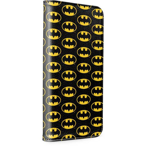 DC Comics Batman Logo Pattern iPhone 15 Pro Folio Case
