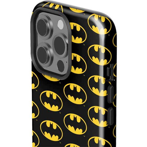 DC Comics Batman Logo Pattern iPhone 15 Pro Impact Case