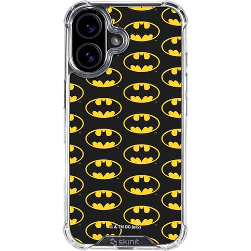 DC Comics Batman Logo Pattern iPhone 16 Plus Clear Case