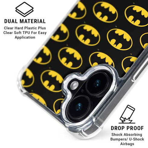 DC Comics Batman Logo Pattern iPhone 16 Plus MagSafe Case