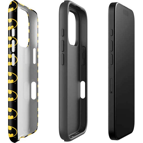 DC Comics Batman Logo Pattern iPhone 16 Pro Impact Case