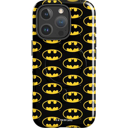 DC Comics Batman Logo Pattern iPhone 16 Pro Magsafe Impact Case