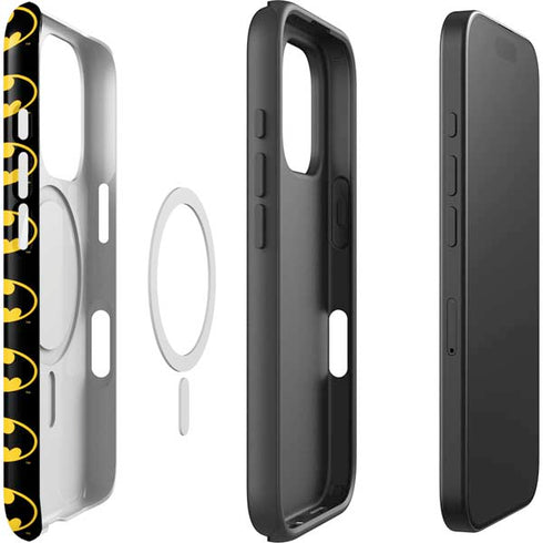 DC Comics Batman Logo Pattern iPhone 16 Pro Magsafe Impact Case