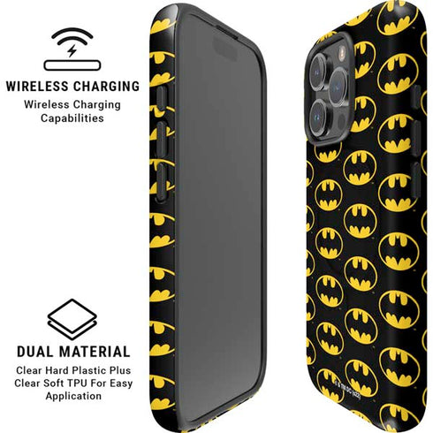 DC Comics Batman Logo Pattern iPhone 16 Pro Magsafe Impact Case