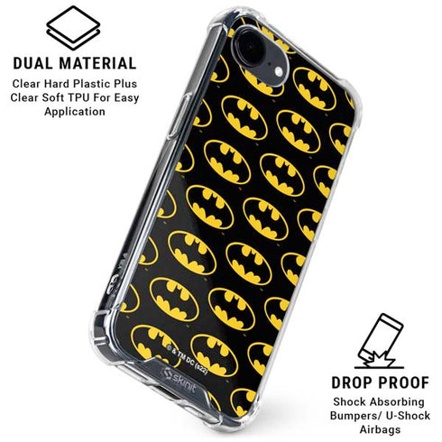 DC Comics Batman Logo Pattern iPhone 16e Clear Case