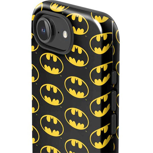 DC Comics Batman Logo Pattern iPhone 16e Impact Case