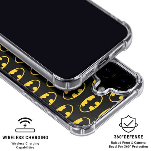 DC Comics Batman Logo Pattern iPhone 17 Clear Case