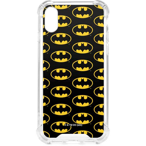 DC Comics Batman Logo Pattern iPhone XS Clear Case