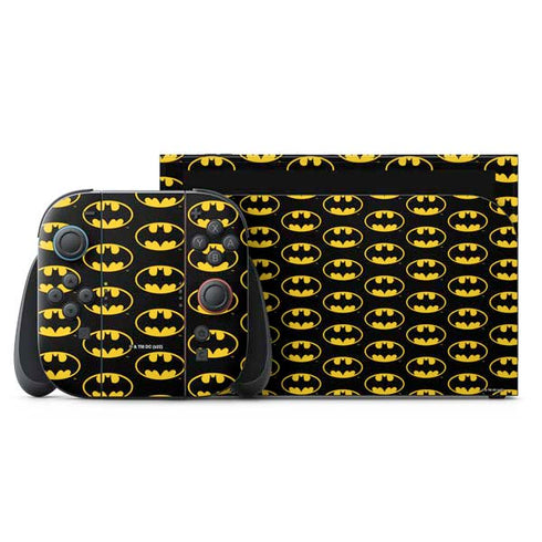 DC Comics Batman Logo Pattern Nintendo Skins