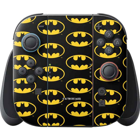 DC Comics Batman Logo Pattern Nintendo Switch 2 (2025) Joy-Con Controller Skin