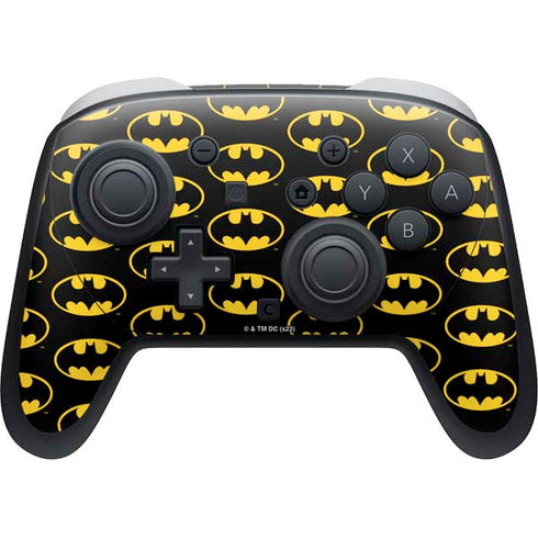 DC Comics Batman Logo Pattern Nintendo Switch 2 (2025) Pro Controller Skin
