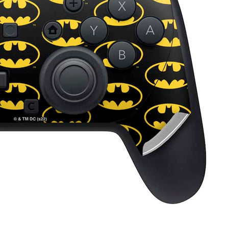 DC Comics Batman Logo Pattern Nintendo Switch 2 (2025) Pro Controller Skin