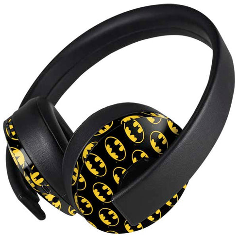 DC Comics Batman Logo Pattern PlayStation 4 Gold Wireless Headset Skin