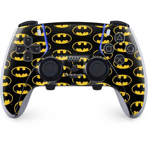 DC Comics Batman Logo Pattern PS5 DualSense Edge Pro Controller Skin