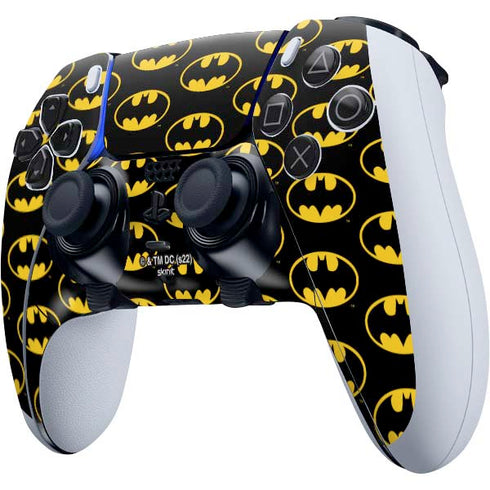 DC Comics Batman Logo Pattern PS5 DualSense Edge Pro Controller Skin