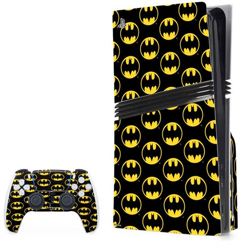 DC Comics Batman Logo Pattern PS5 Pro Disk Bundle Skin