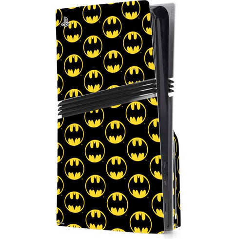 DC Comics Batman Logo Pattern PS5 Pro Disk Console Skin